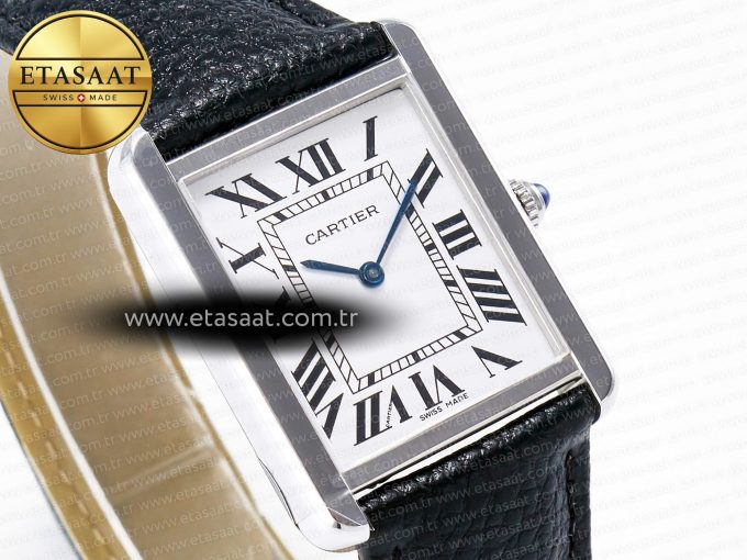 Tank Solo Ladies 33.7mm SS AF 1:1 Best Edition White Dial on Black Leather Strap Ronda Quartz - Görsel 5