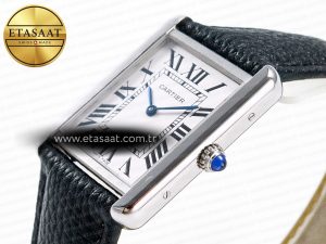 Tank Solo Ladies 33.7mm SS AF 1:1 Best Edition White Dial on Black Leather Strap Ronda Quartz - Görsel 6