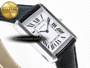 Tank Solo Ladies 33.7mm SS AF 1:1 Best Edition White Dial on Black Leather Strap Ronda Quartz - Görsel 7
