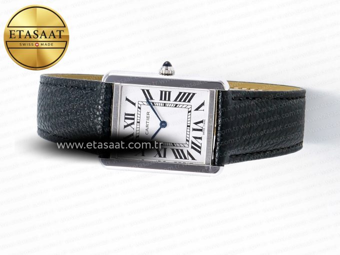 Tank Solo Ladies 33.7mm SS AF 1:1 Best Edition White Dial on Black Leather Strap Ronda Quartz - Görsel 9