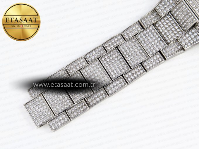 Vanguard SS Full Diamonds ABF Best Edition Diamonds Blue Dial on Diamonds Bracelet A2824 - Görsel 23