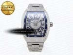 Vanguard SS Full Diamonds ABF Best Edition Diamonds Blue Dial on Diamonds Bracelet A2824 - Görsel 3