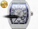 Vanguard SS Full Diamonds ABF Best Edition Diamonds Blue Dial on Diamonds Bracelet A2824 - Görsel 4