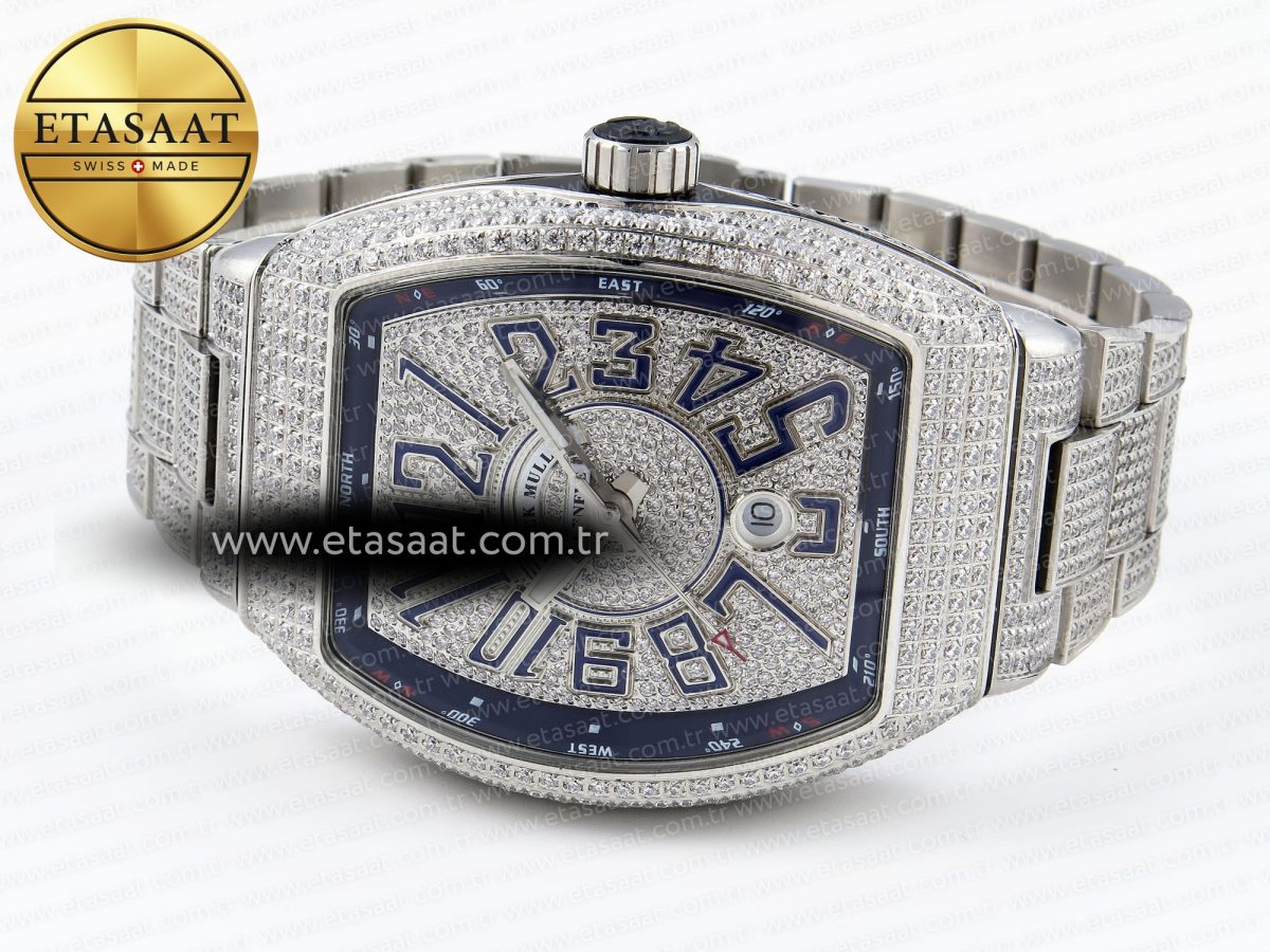 Franck Muller Diamonds Blue Dial on Diamonds A2824 - Görsel 6