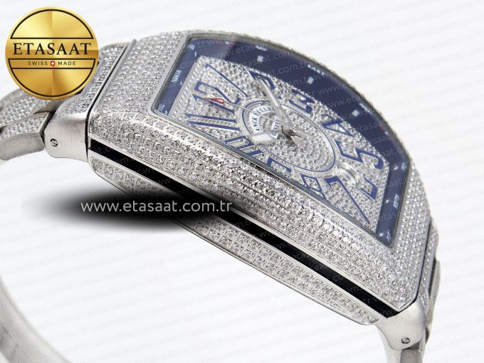Vanguard SS Full Diamonds ABF Best Edition Diamonds Blue Dial on Diamonds Bracelet A2824 - Görsel 7