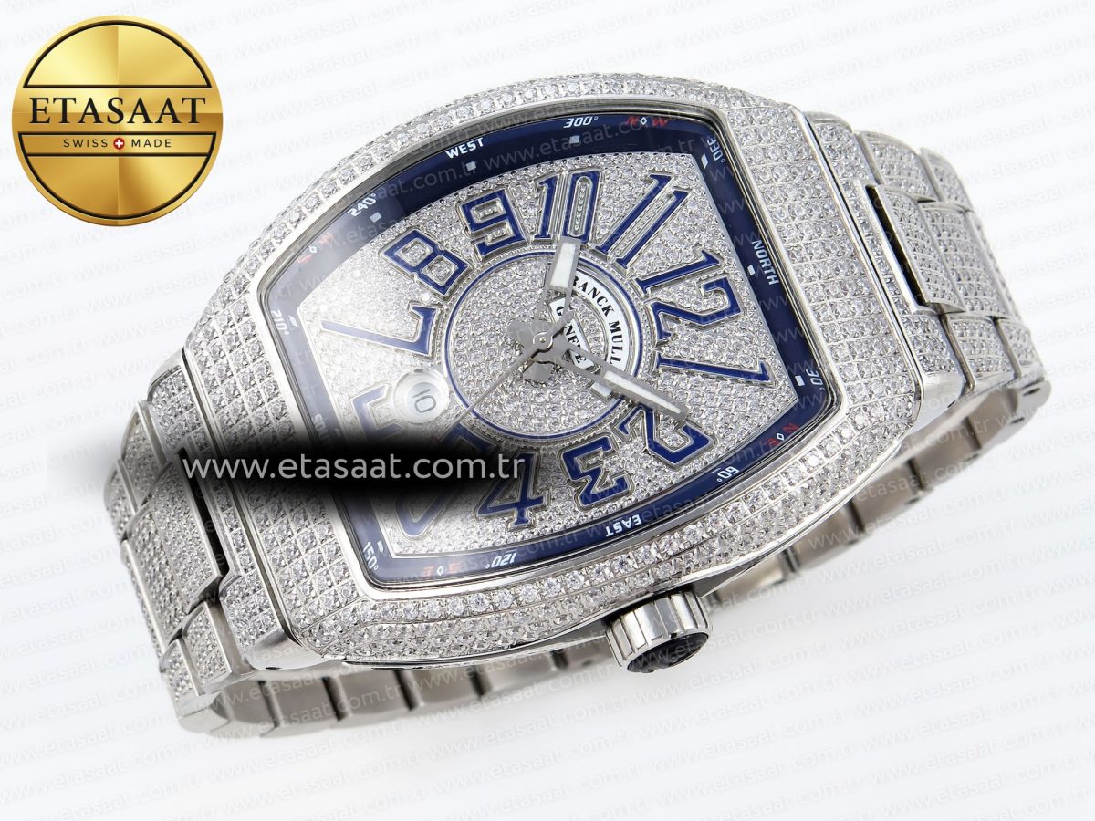 Franck Muller Diamonds Blue Dial on Diamonds A2824 - Görsel 8