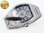 Vanguard SS Full Diamonds ABF Best Edition Diamonds Blue Dial on Diamonds Bracelet A2824 - Görsel 8