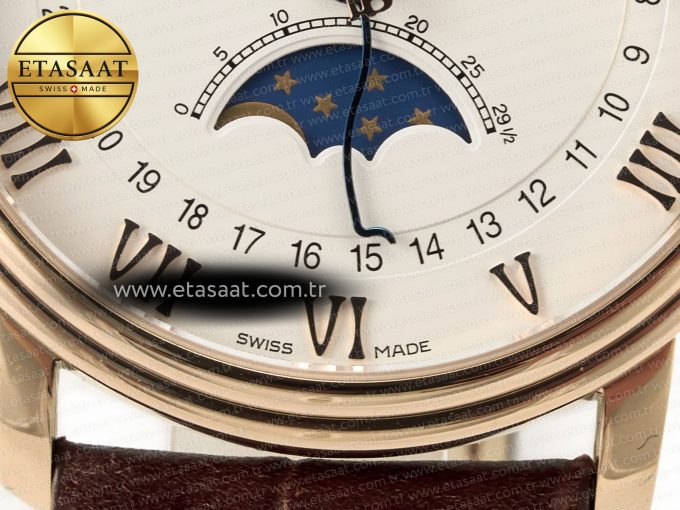 Villeret 6654 SS Complicated Function APSF 1:1 Best Edition White Dial on Leather Strap A6654 - Görsel 12