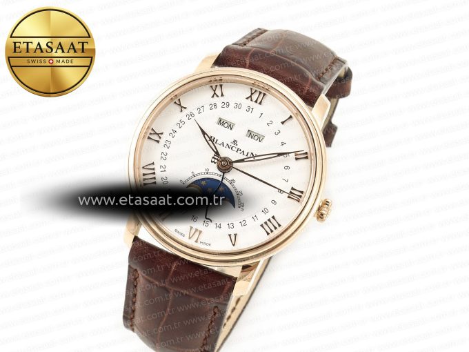 Villeret 6654 SS Complicated Function APSF 1:1 Best Edition White Dial on Leather Strap A6654 - Görsel 2