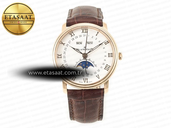 Villeret 6654 SS Complicated Function APSF 1:1 Best Edition White Dial on Leather Strap A6654 - Görsel 3