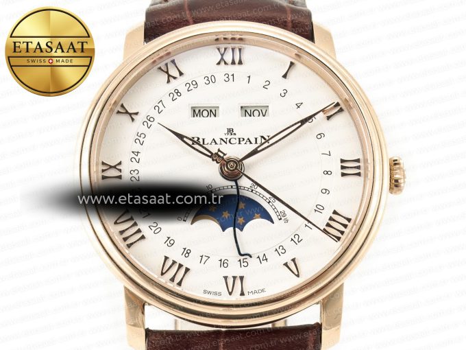 Villeret 6654 SS Complicated Function APSF 1:1 Best Edition White Dial on Leather Strap A6654 - Görsel 4