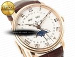 Villeret 6654 SS Complicated Function APSF 1:1 Best Edition White Dial on Leather Strap A6654 - Görsel 5