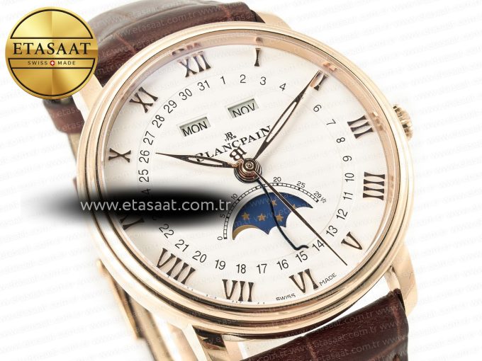 Villeret 6654 SS Complicated Function APSF 1:1 Best Edition White Dial on Leather Strap A6654 - Görsel 5