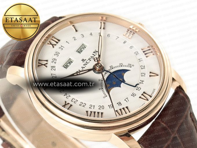 Villeret 6654 SS Complicated Function APSF 1:1 Best Edition White Dial on Leather Strap A6654 - Görsel 7