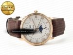 Villeret 6654 SS Complicated Function APSF 1:1 Best Edition White Dial on Leather Strap A6654 - Görsel 9